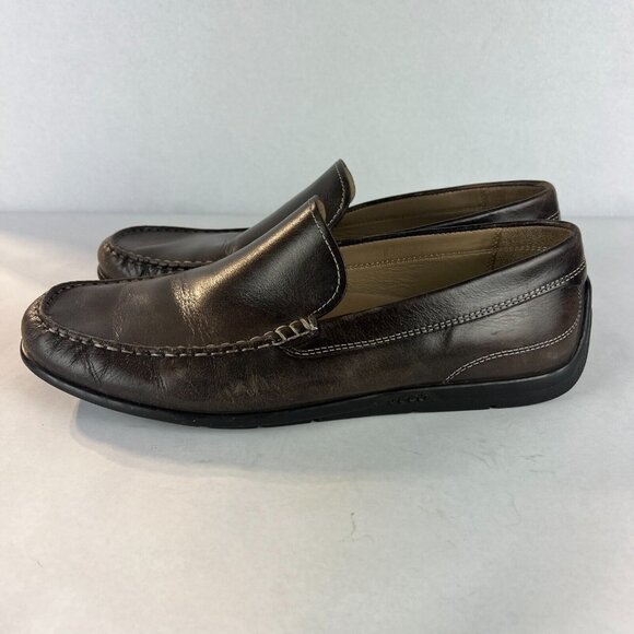 ECCO 43 Loafer Shoes Mens 9 Brown‎ Leather Classic Moc Casual Comfort Slip On main image 8